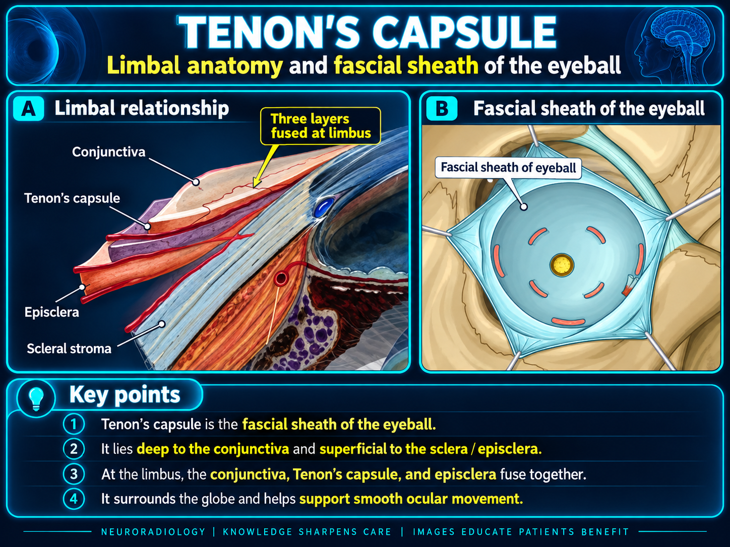 Tenon's capsule, conjunctiva, episclera, and scleral stroma at the limbus