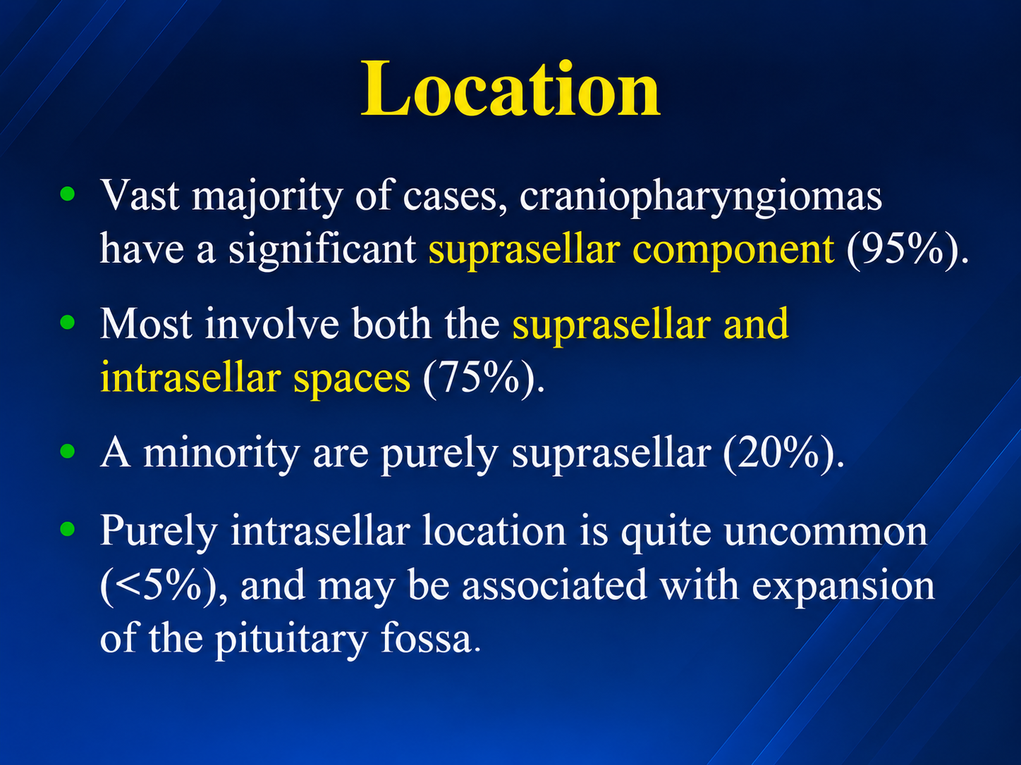 Typical sellar and suprasellar locations of craniopharyngioma
